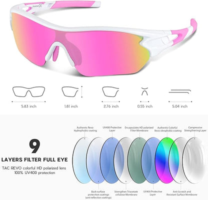 Sports Sunglasses for Men Women Youth Baseball Cycling Running Driving Fishing Golf Motorcycle TAC Glasses