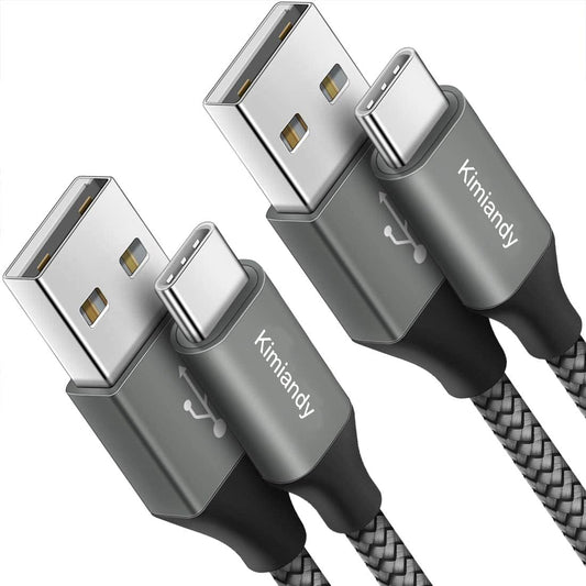 Kimiandy 2-Pack 3ft USB C Cable 3A Fast Charge, USB A to Type C Charger Cord Braided Compatible with Samsung Galaxy A10e A20 A50