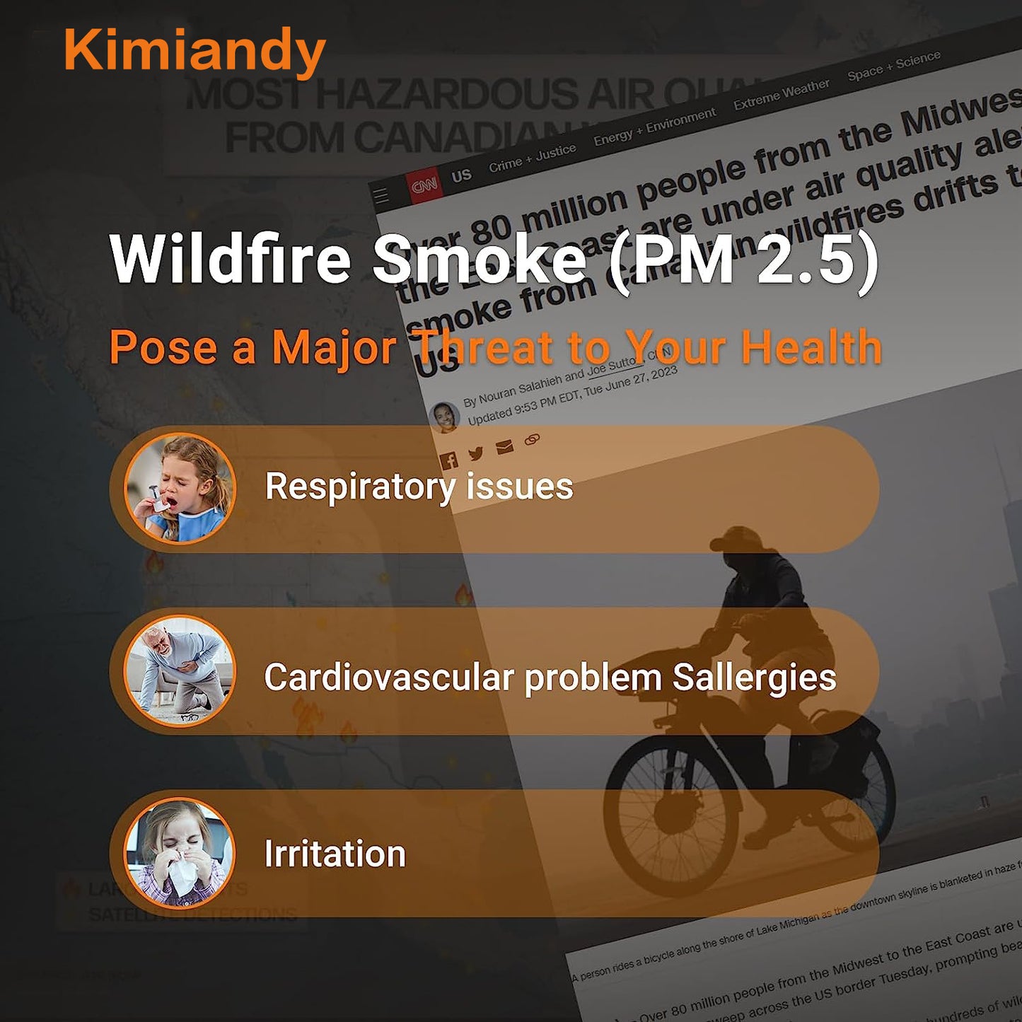 Kimiandy Formaldehyde Detector, Comprehensive Air Quality Monitor Indoor/Outdoor Air Testing