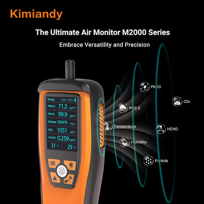 Kimiandy Formaldehyde Detector, Comprehensive Air Quality Monitor Indoor/Outdoor Air Testing