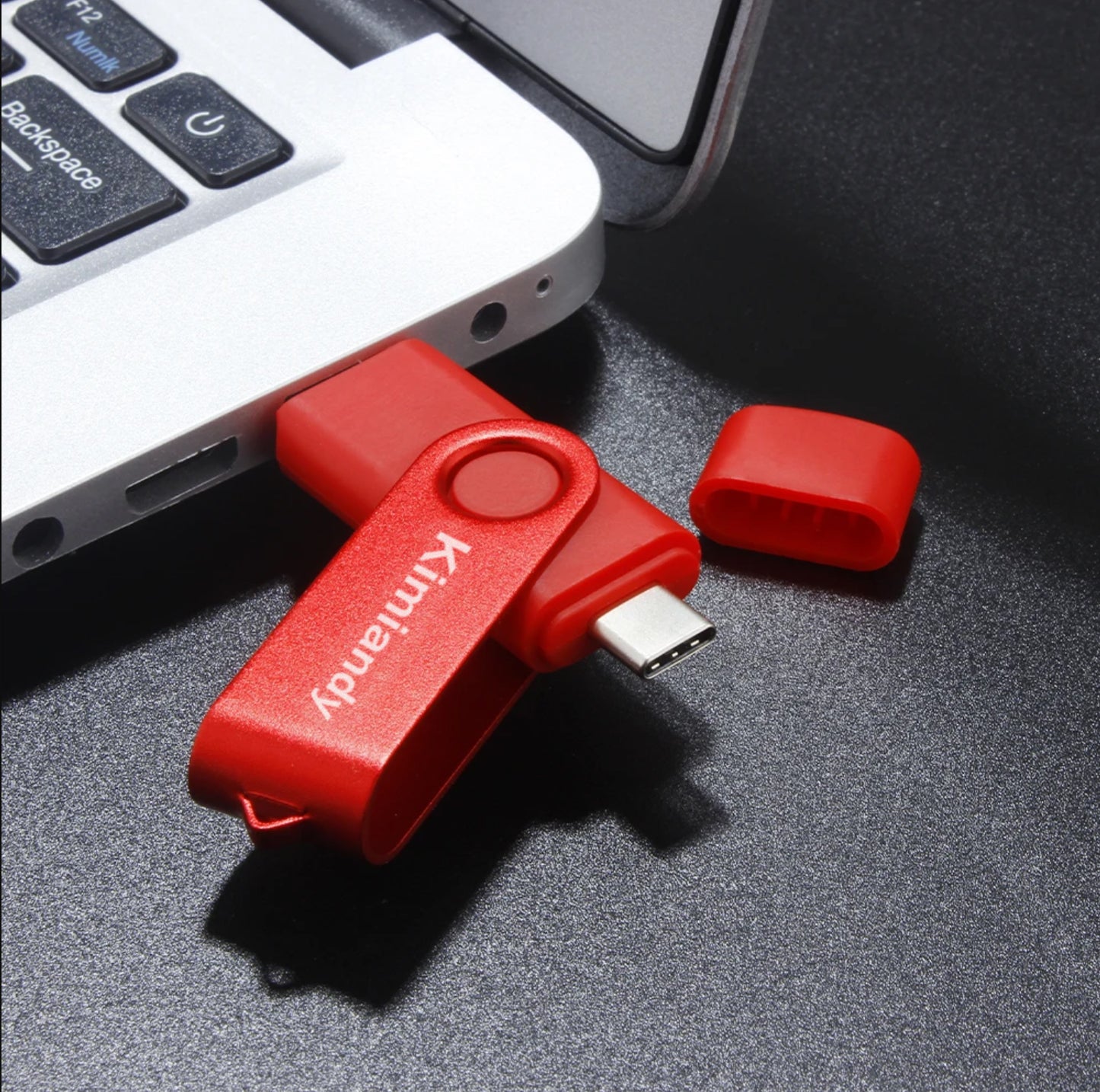Kimiandy Red Rotatable USB Flash Drive 64GB 128G 2.0TYPE-C USB Stick Creative Gift Pen Drive