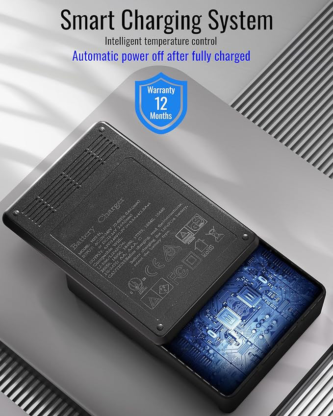 Kimiandy Smart Universal Charger LCD Display for Rechargeable Batteries Ni-MH Ni-Cd AA AAA Li-ion LiFePO4 IMR 10440 14500 16340 RCR123A 26650