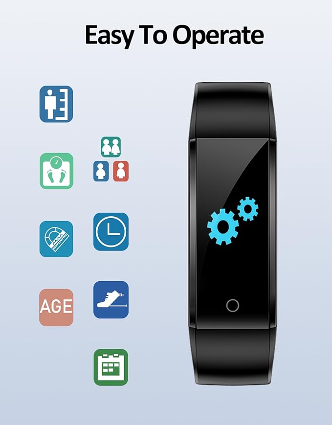 Kimiandy Waterproof Fitness Tracker Watch with Step Counter Calories/Sleep Tracker for Walking Running for Men Women